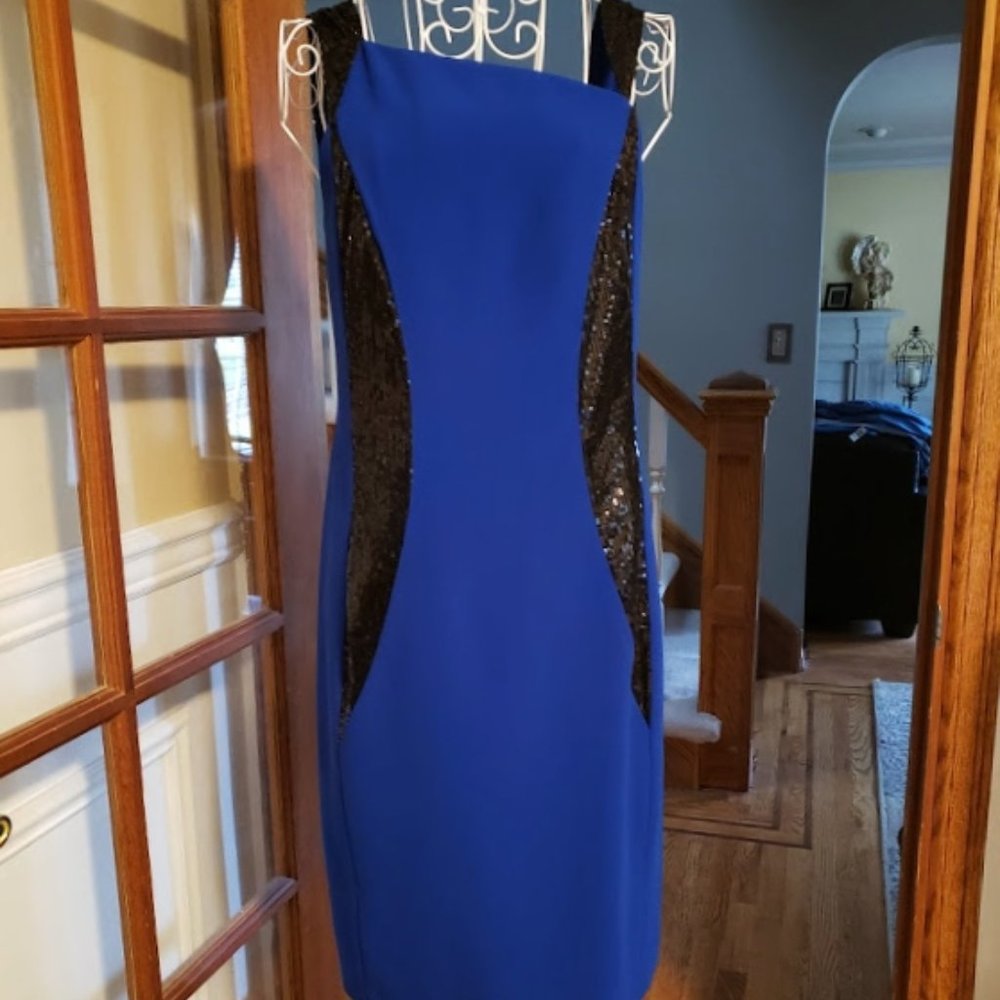 Angel Sanchez Blue and Black Dress